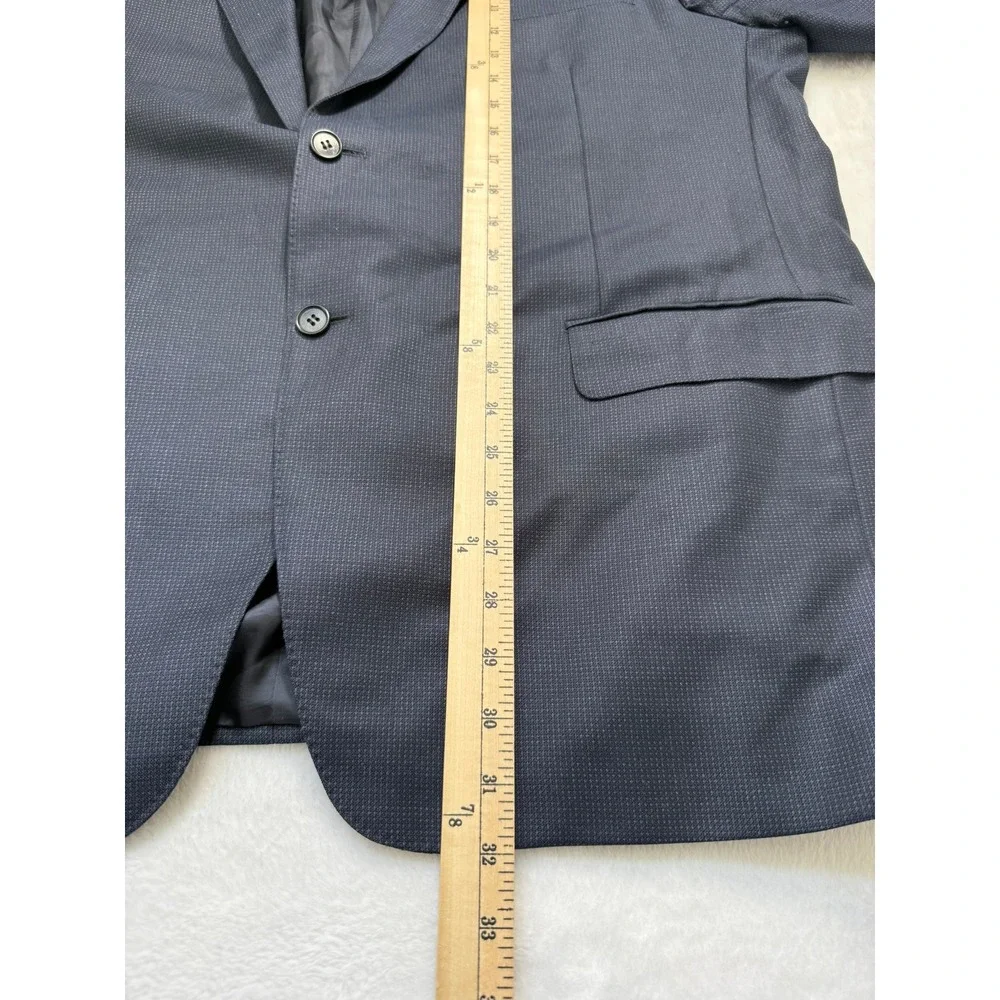 Canali 1934 Mens Blue Micro Pattern Wool Blazer Sport Coat 50R Italy